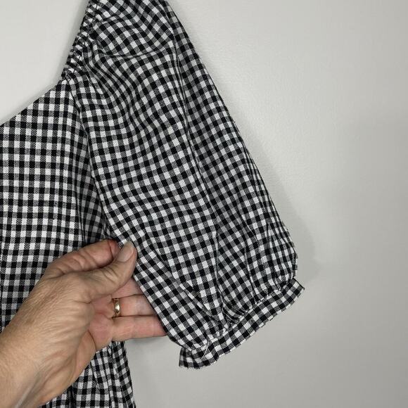 Pomander Place Tuckernuck Abigail Dress Womens M Black Gingham Babydoll Cottage - Picture 5 of 10